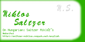 miklos saltzer business card